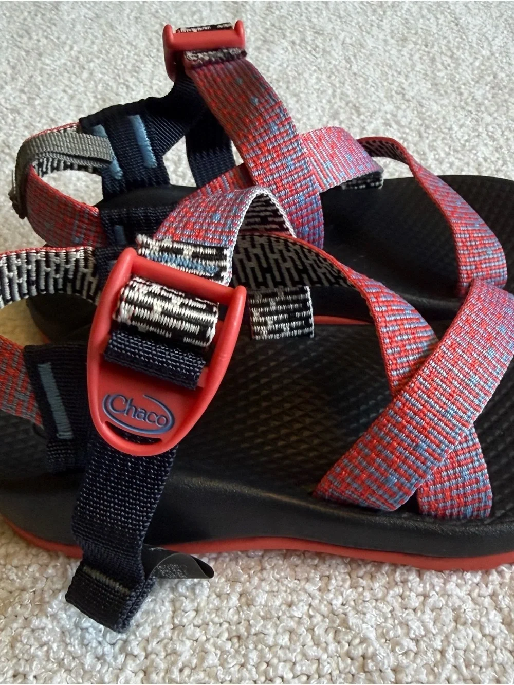 Chaco J180024 Kids Strappy Adjustable Buckle Sandals Red Blue Black US 12
